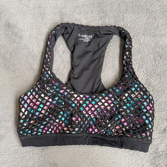 BEBE SPORT Other - Bebe Sport Activewear Multicolor Net Black Athletic Sports Bra Women's Size XS